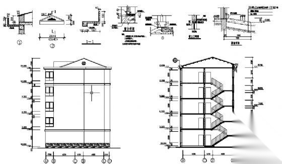 某五层宿舍楼建筑方案图cad施工图下载【ID:149850123】