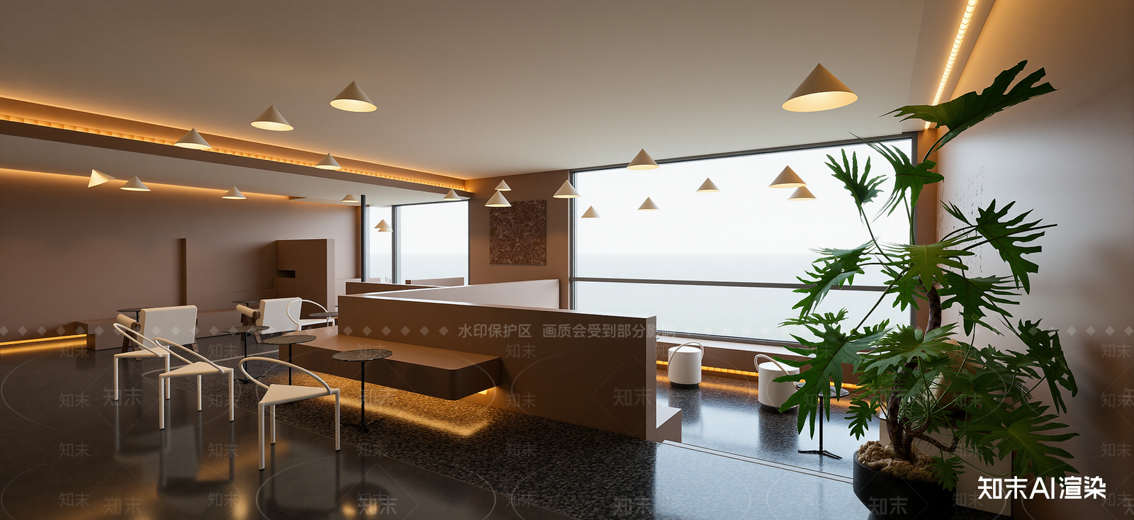 现代咖啡厅SU模型下载【ID:1222309172】