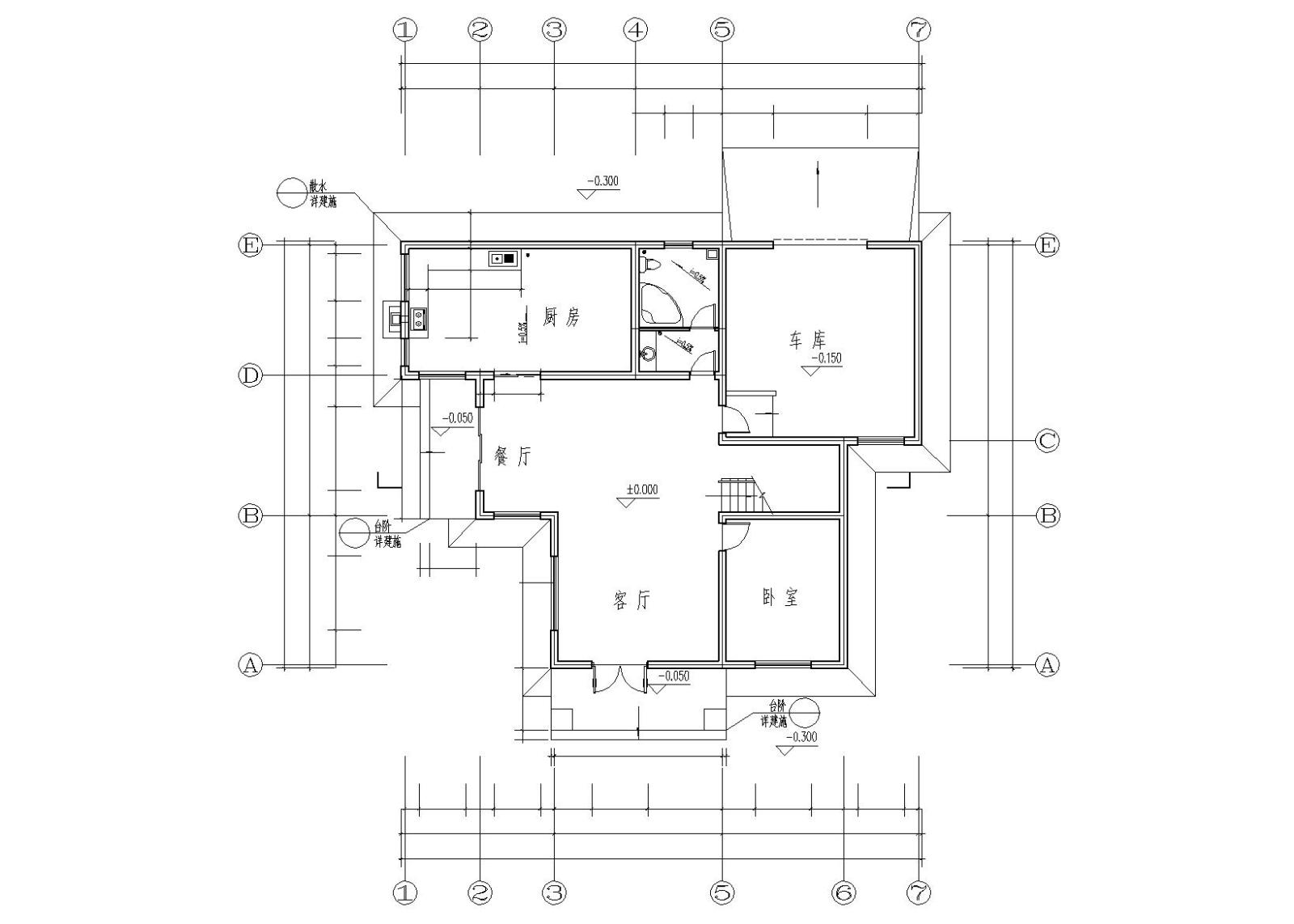 现代风格2层独栋别墅建筑施工图cad施工图下载【ID:149891116】