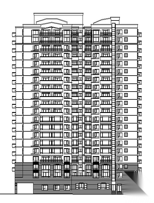 深圳某二十层塔式住宅楼方案图cad施工图下载【ID:150022151】