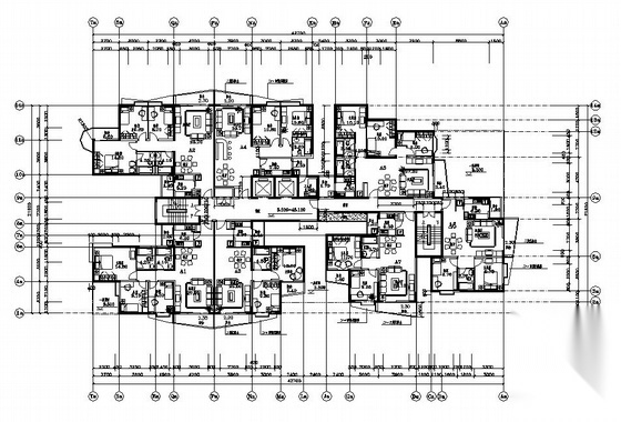 深圳某二十层塔式住宅楼方案图cad施工图下载【ID:150022151】