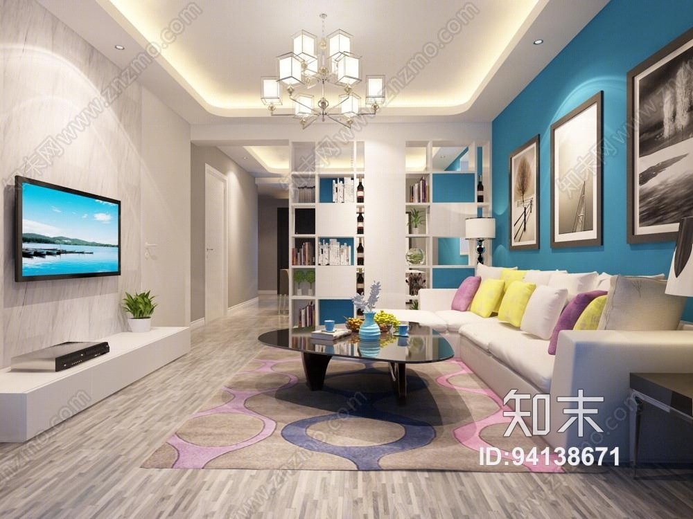 现代简约客餐厅3D模型下载【ID:94138671】
