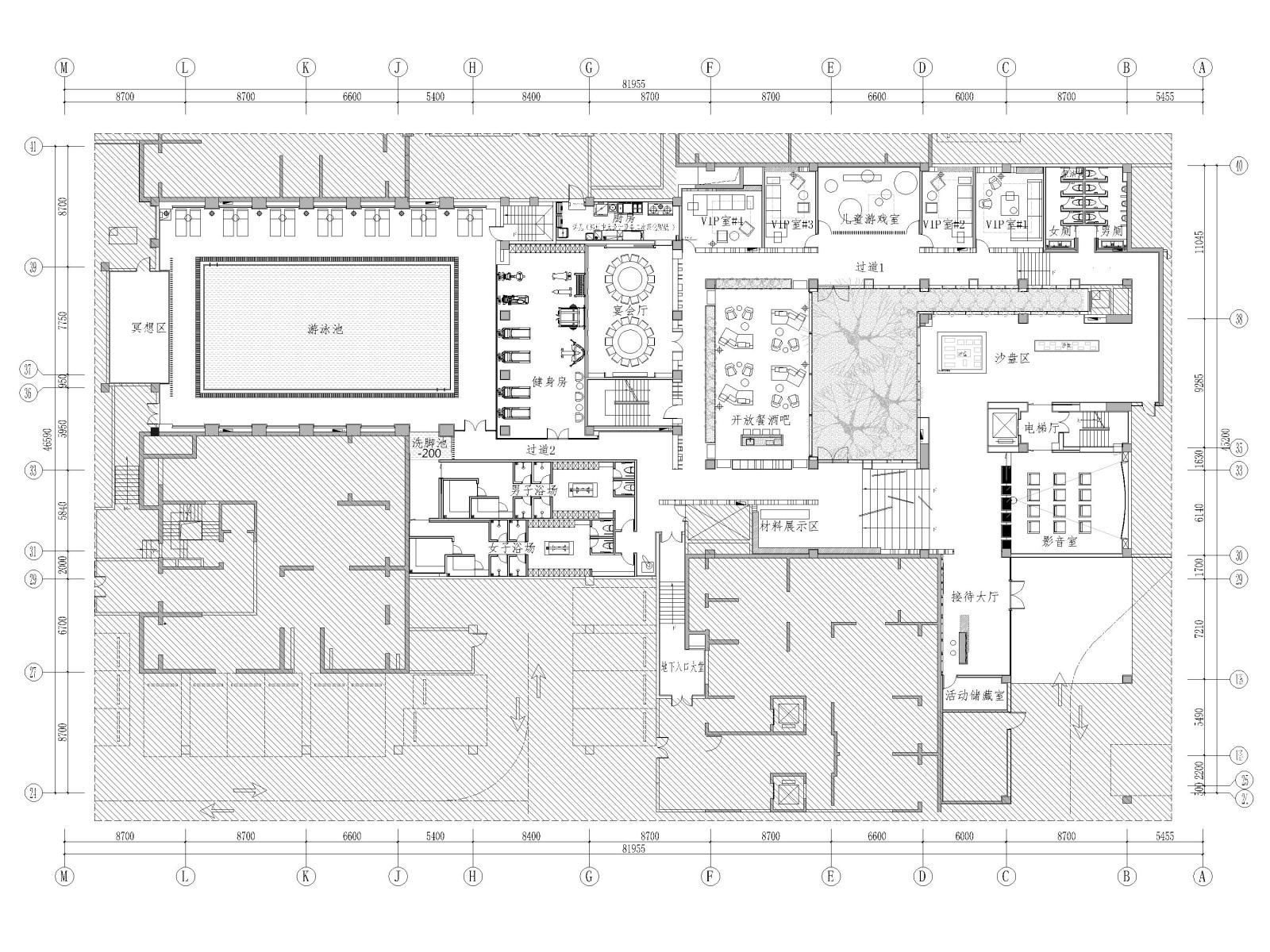 郑州壹号院商务会所室内装修设计施工图施工图下载【ID:1131207239】
