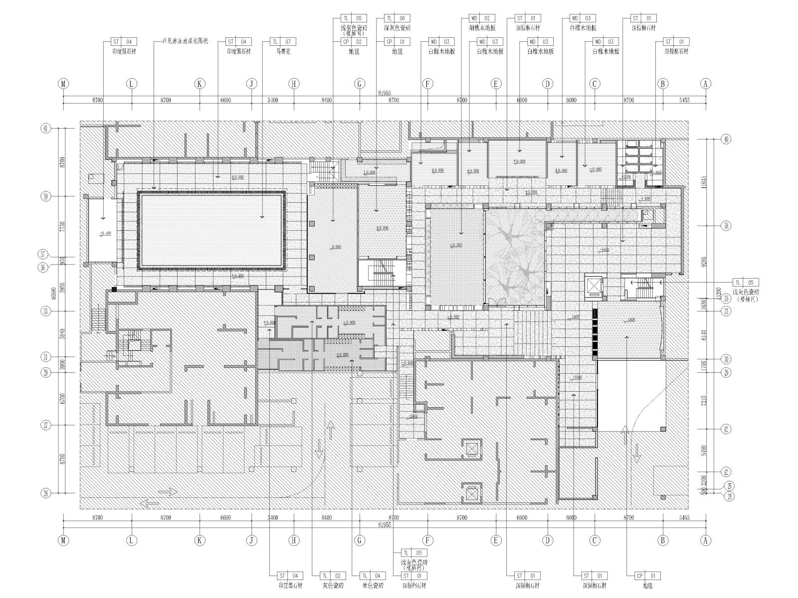 郑州壹号院商务会所室内装修设计施工图cad施工图下载【ID:1131207239】