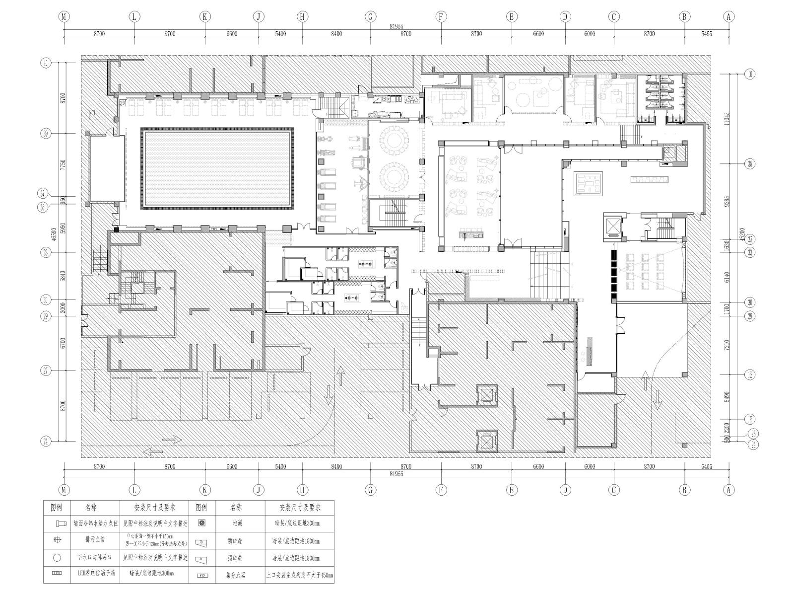 郑州壹号院商务会所室内装修设计施工图cad施工图下载【ID:1131207239】