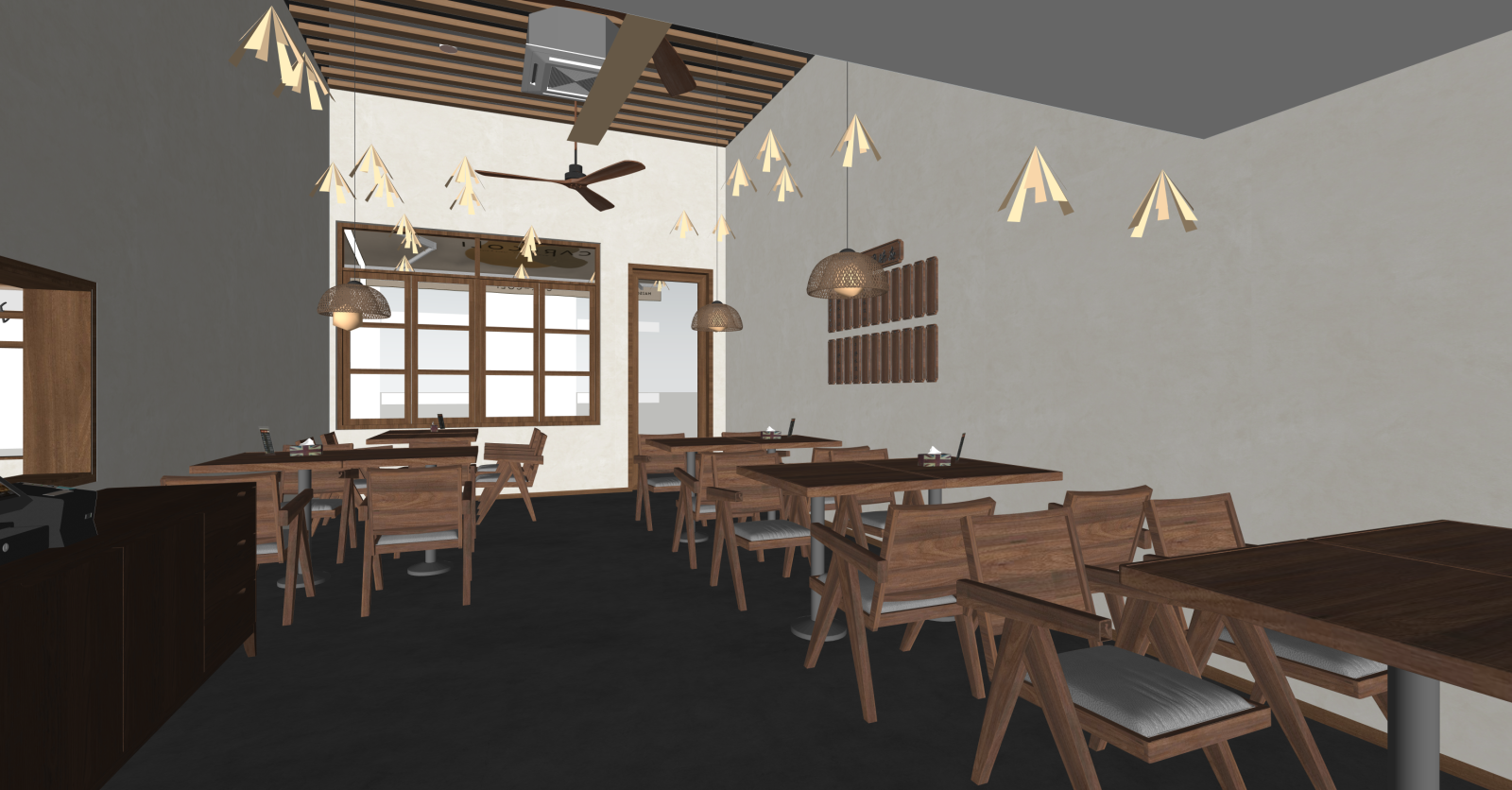 现代快餐店SU模型下载【ID:1215946772】