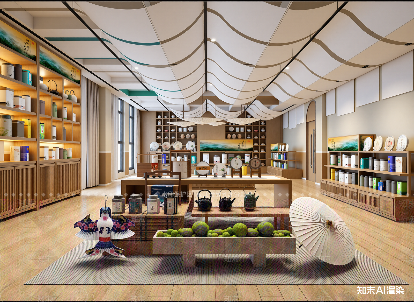 现代茶展厅3D模型下载【ID:1215013634】