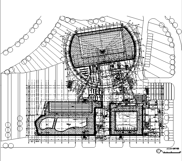 [山东]多层椭圆造型跳水游泳馆建筑施工图（含全专业建...cad施工图下载【ID:151670167】