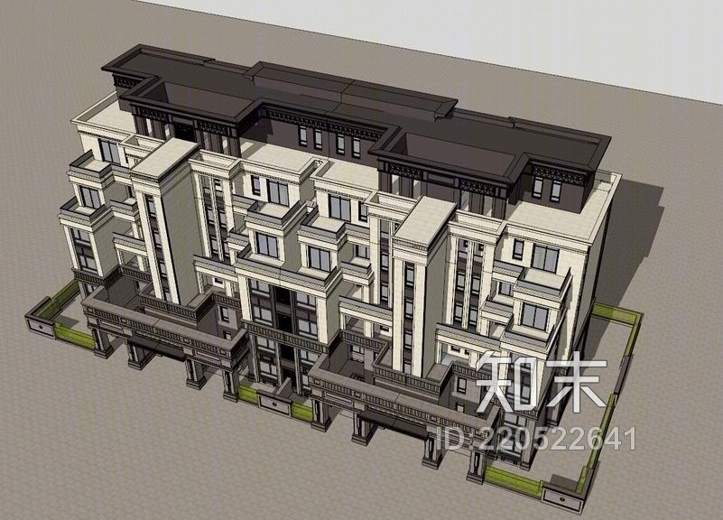 新亚洲风格洋房SU模型下载【ID:220522641】
