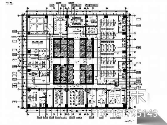 [湖南]高档现代商业公司办公室室内装修施工图cad施工图下载【ID:161795143】