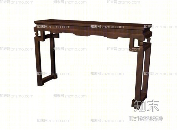 传统中式原木色方型木艺书桌3D模型下载【ID:10328899】