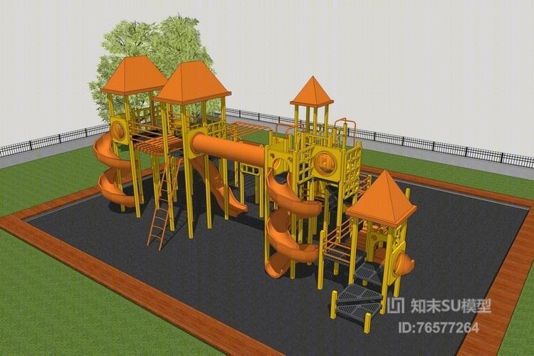 幼儿园游乐设施SU模型下载【ID:76577264】