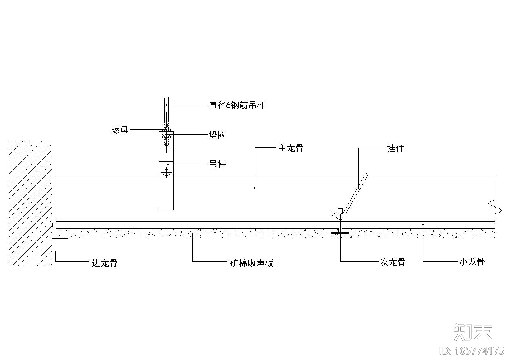 暗架矿棉板，隔墙龙骨，槽钢，石材挂件等施工图下载【ID:165774175】