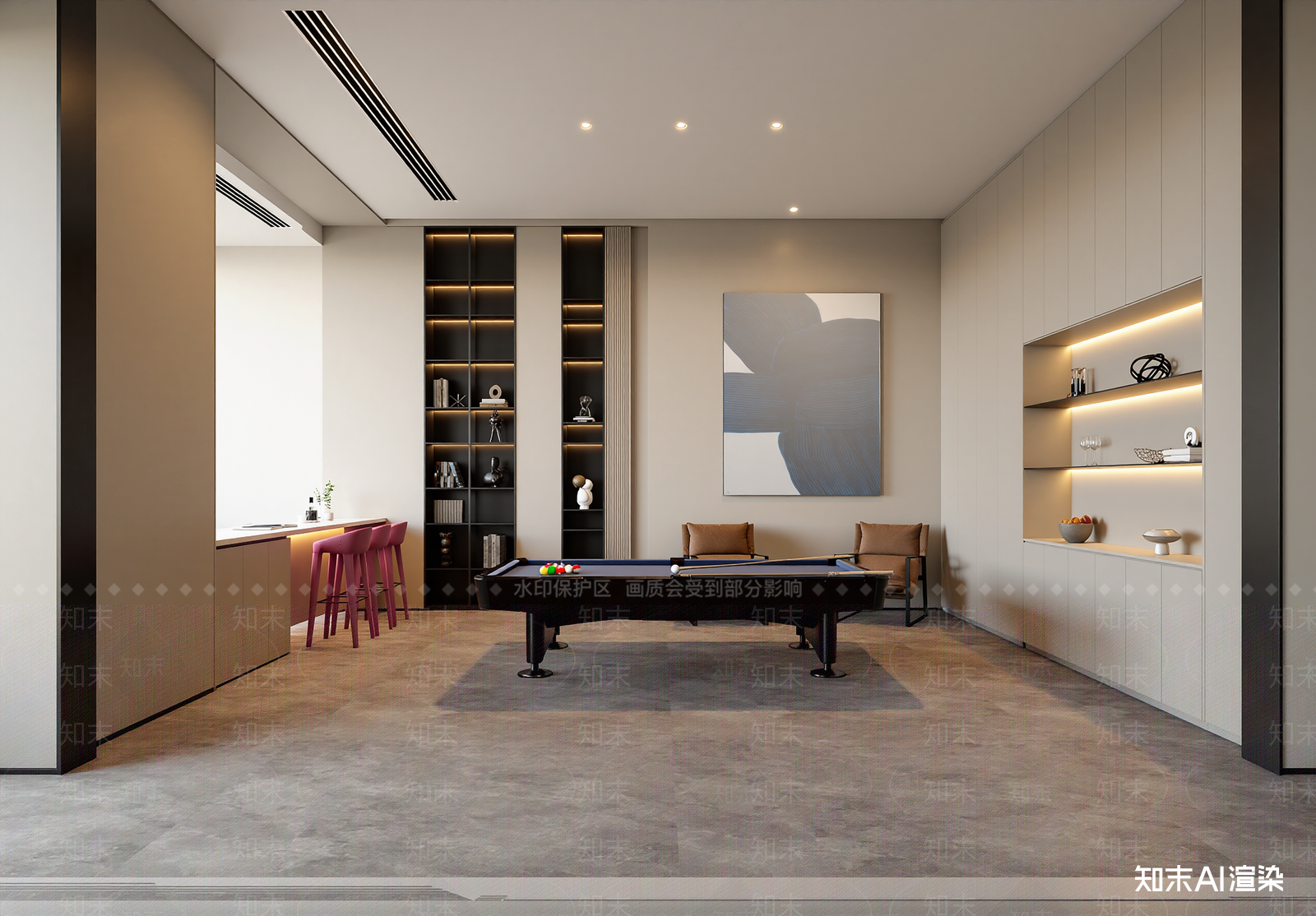现代台球室3D模型下载【ID:1214038142】