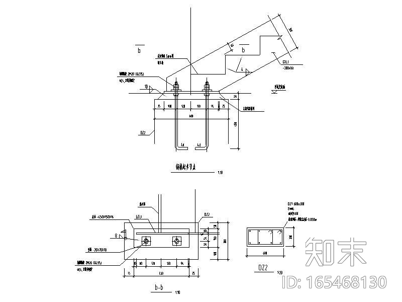 新增室外钢梯结构图CADcad施工图下载【ID:165468130】