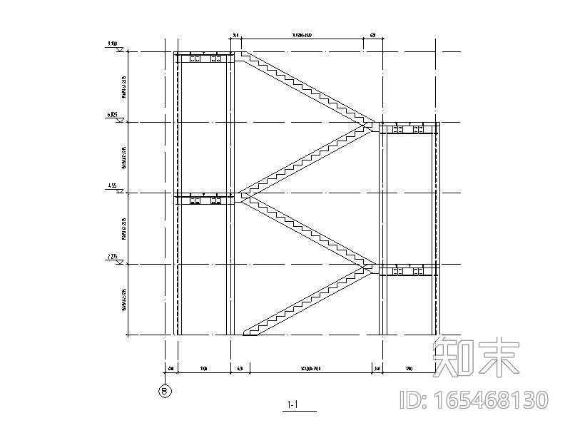 新增室外钢梯结构图CADcad施工图下载【ID:165468130】