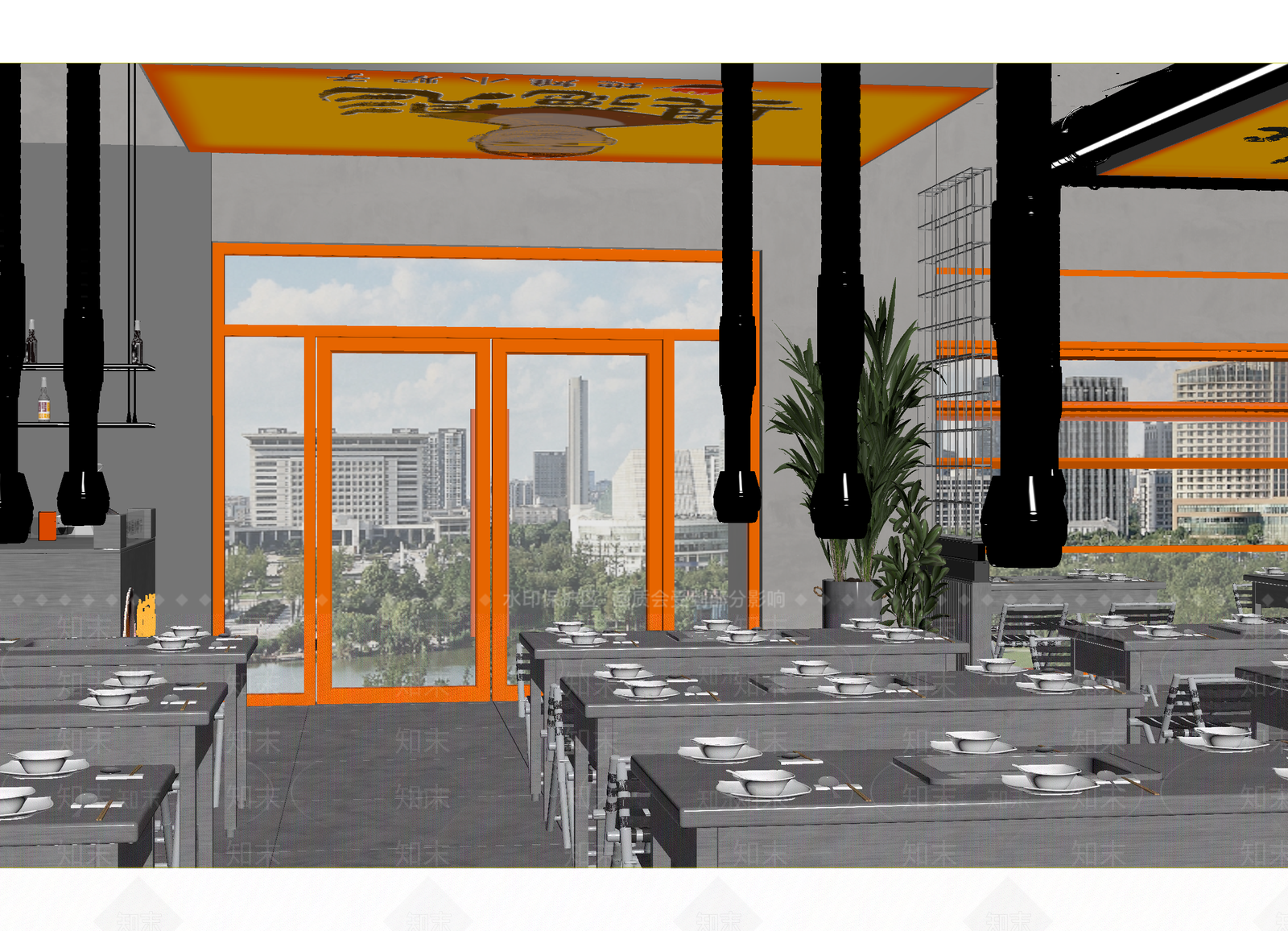 现代中餐厅3D模型下载【ID:1214702146】