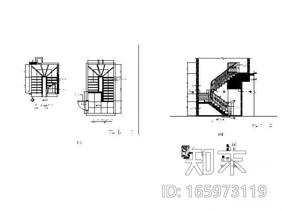 复式楼梯详图cad施工图下载【ID:165973119】