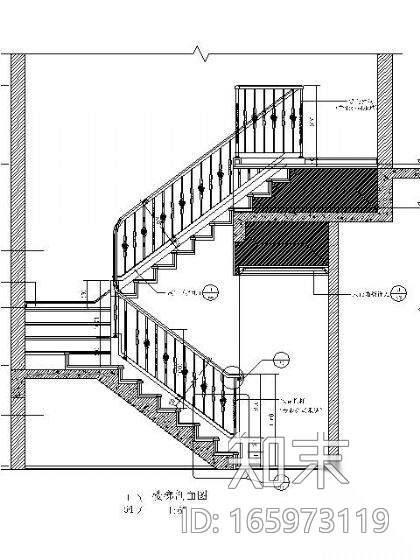复式楼梯详图cad施工图下载【ID:165973119】