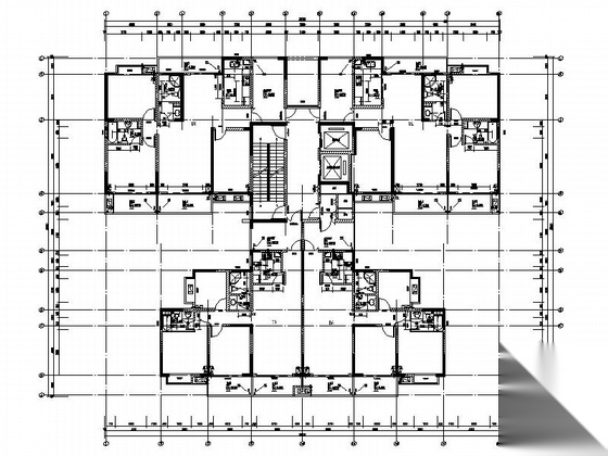 [湖南]25层现代风格商住两用住宅建筑施工图（知名设计院...cad施工图下载【ID:165924163】