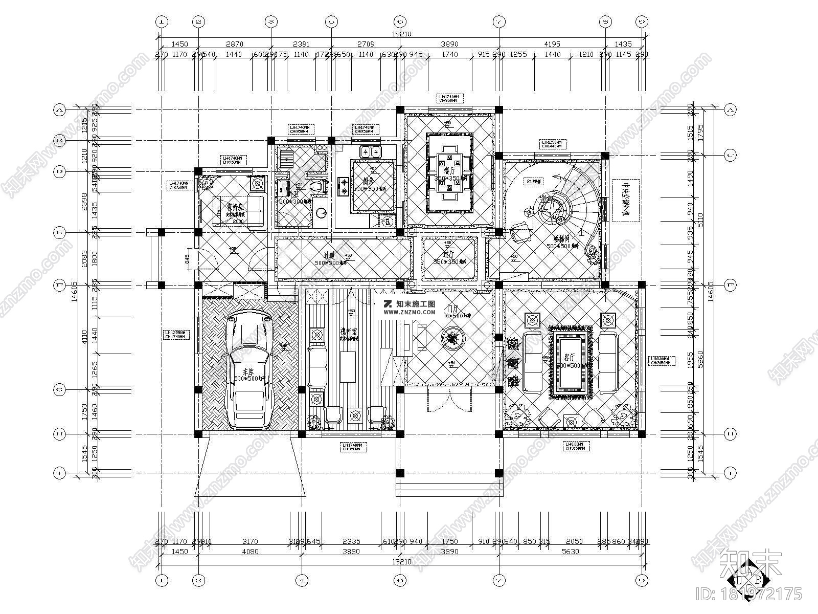 别墅施工图cad图纸下载dwg文件下载施工图下载【ID:181972175】