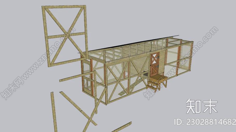 鸡笼SU模型下载【ID:1161784850】