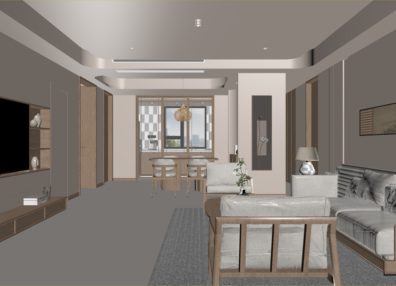 原木客餐厅3D模型下载【ID:1215158316】