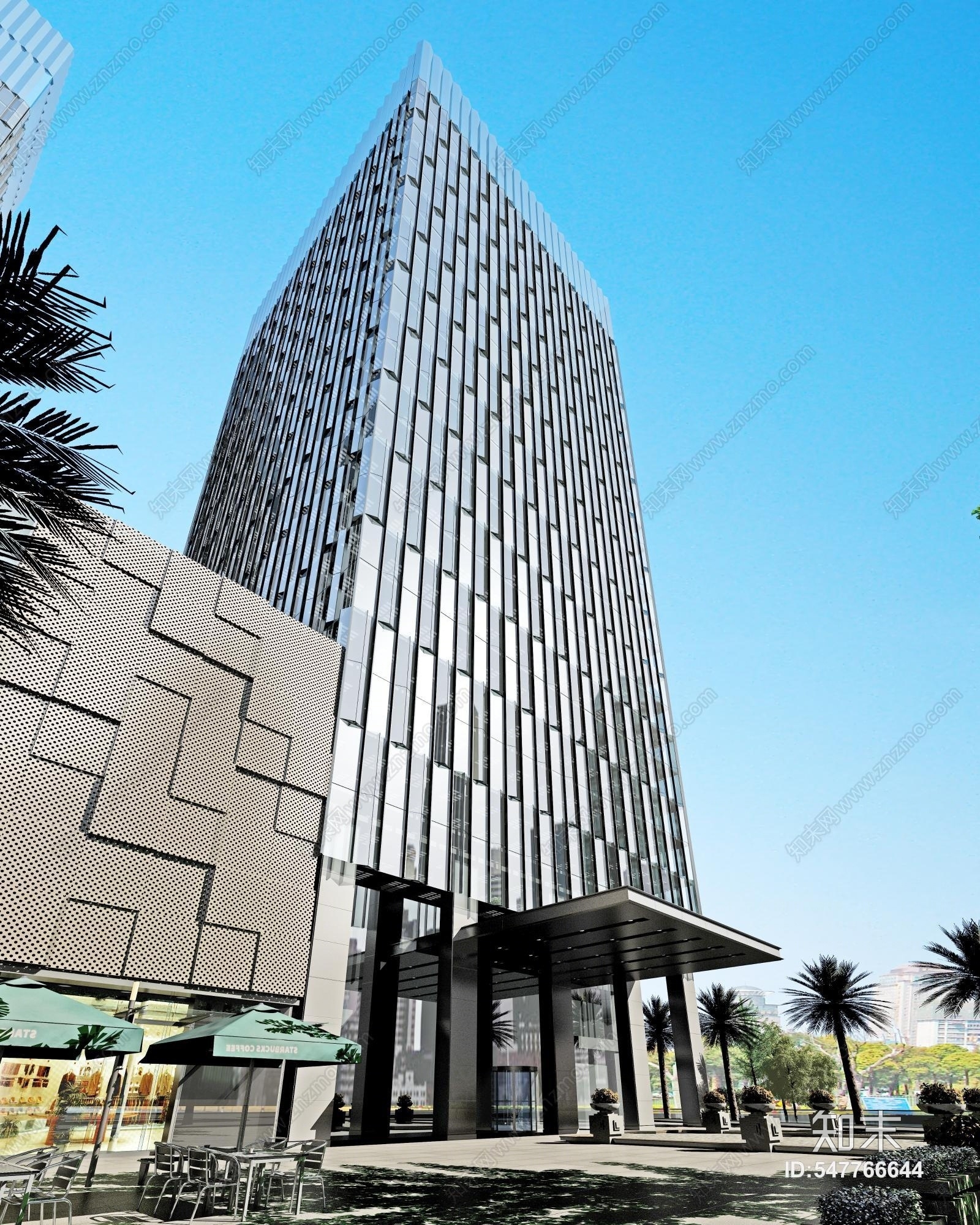 现代商城大楼门厅3d模型下载