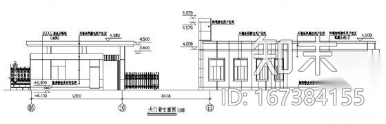 某单位传达室建筑方案图cad施工图下载【ID:167384155】