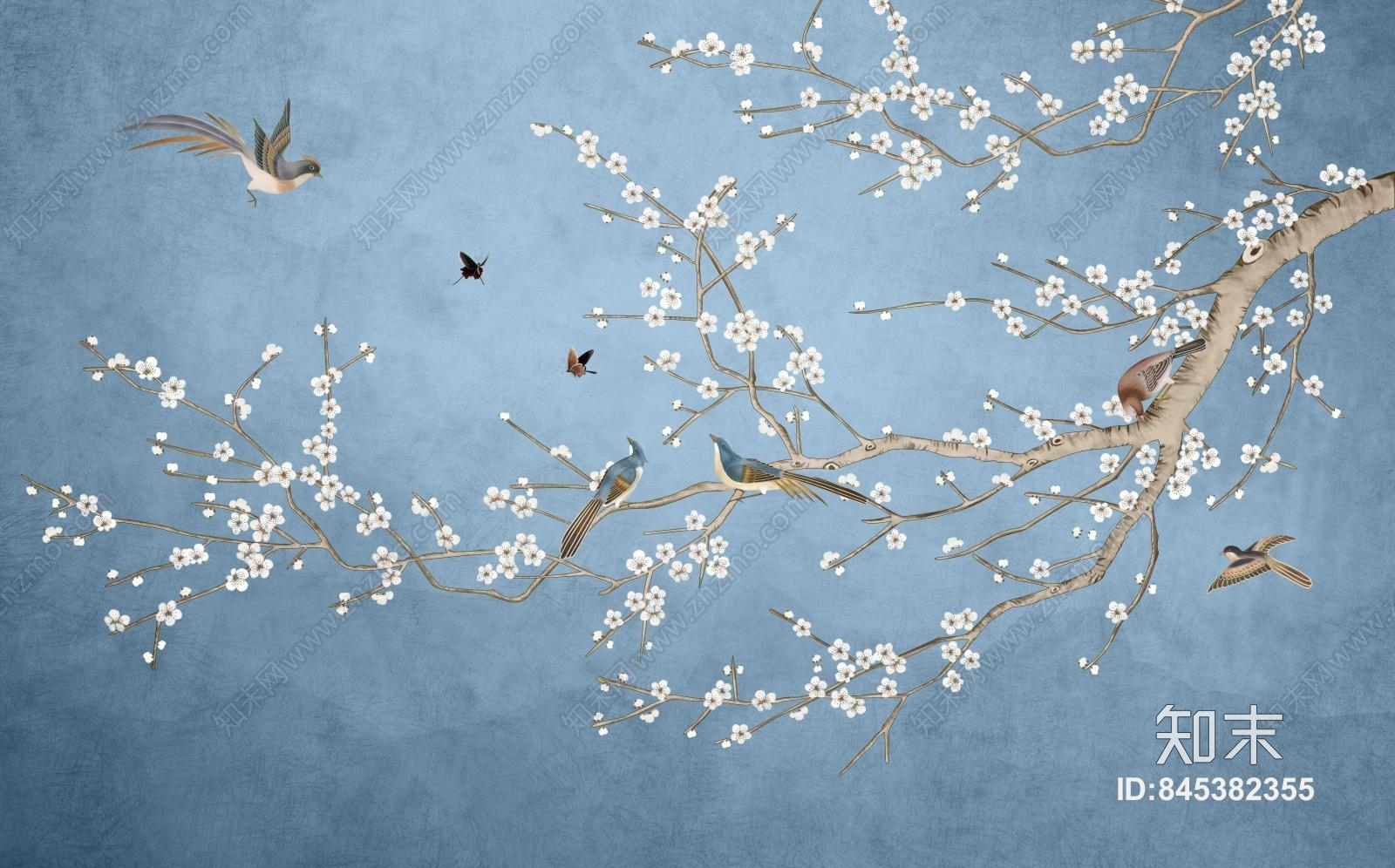 中式客厅背景墙布贴图下载【ID:845382355】