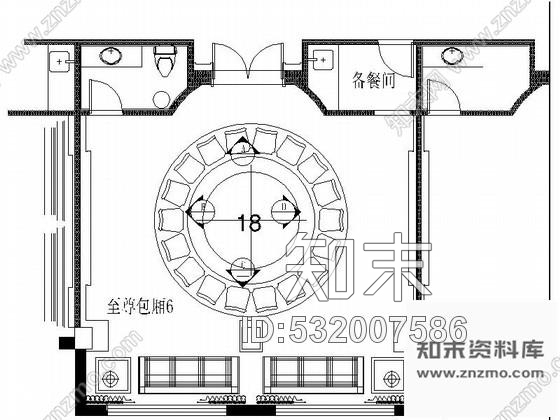 施工图上海某奢华饭店包房6装修图含效果cad施工图下载【ID:532007586】