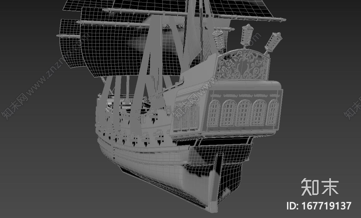 加勒比海盗黑珍珠号帆船CG模型下载【ID:167719137】