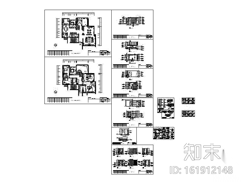 [北京]奢华别墅装修图(含效果)cad施工图下载【ID:161912148】