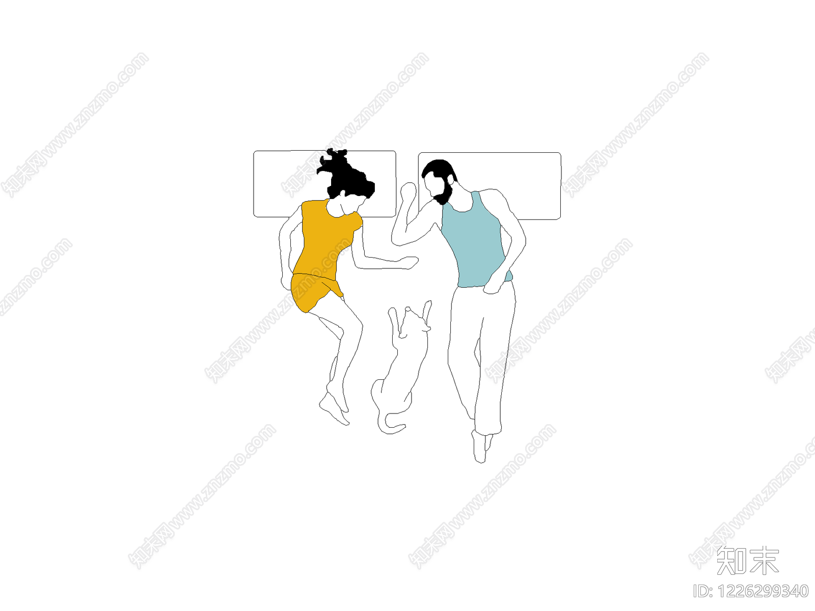 卧室书房厨卫图块含遮罩cad施工图下载【ID:1226299340】