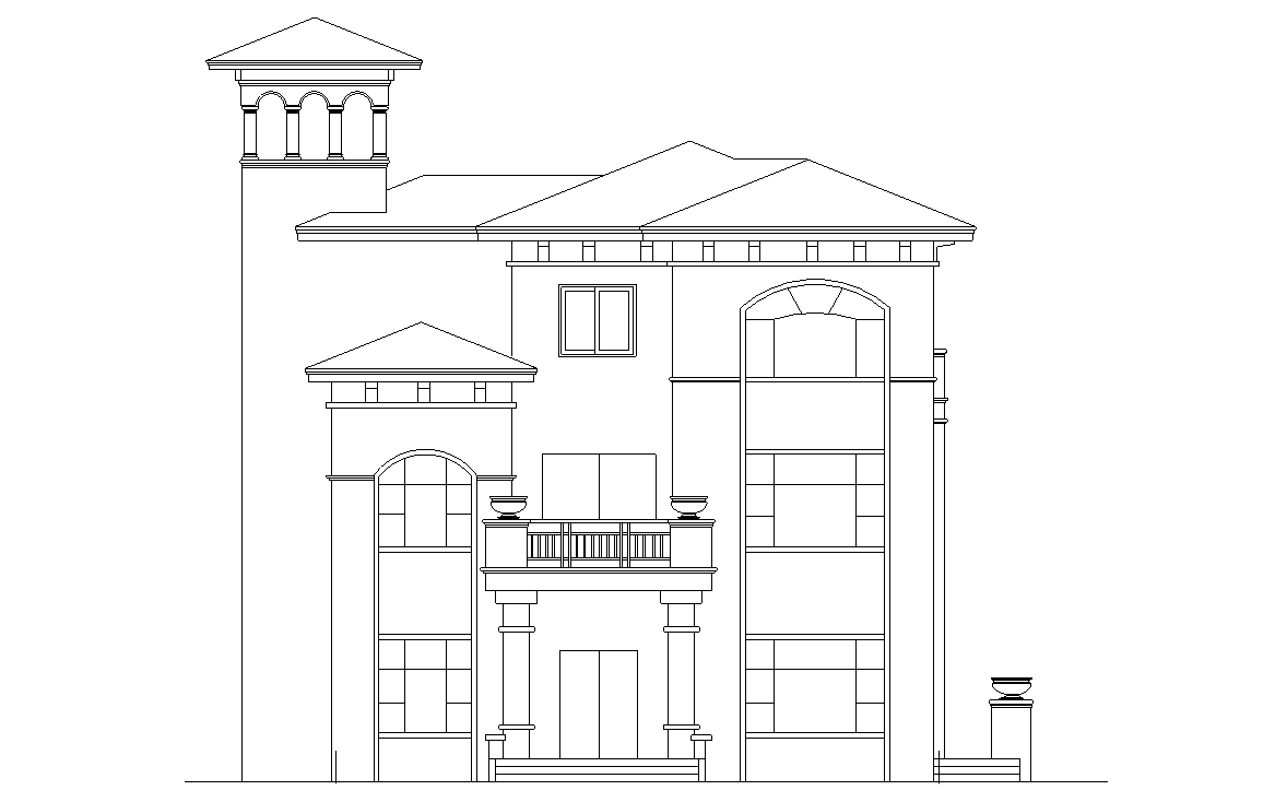 三层独栋别墅建筑施工图设计施工图下载【ID:149888136】