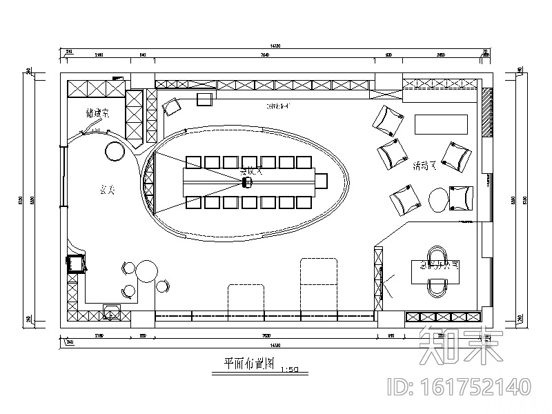 现代风格小巨蛋办公室设计CAD施工图（含实景图）cad施工图下载【ID:161752140】