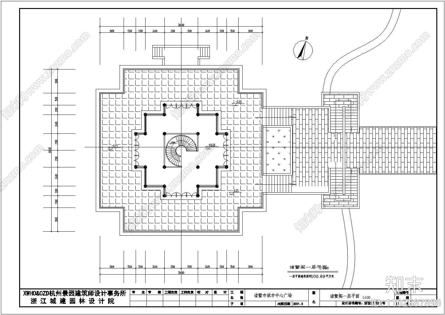 钱江观潮度假村全套景观施工设计cad图纸施工图下载【ID:1102687898】