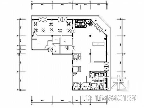 [学生作品]时尚现代快捷宾馆装修施工图（含效果）施工图下载【ID:164840159】