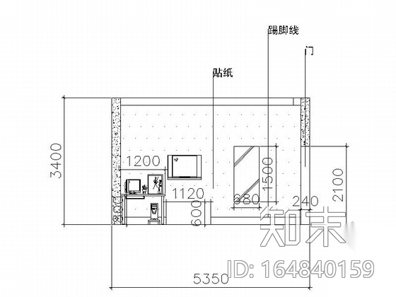 [学生作品]时尚现代快捷宾馆装修施工图（含效果）施工图下载【ID:164840159】