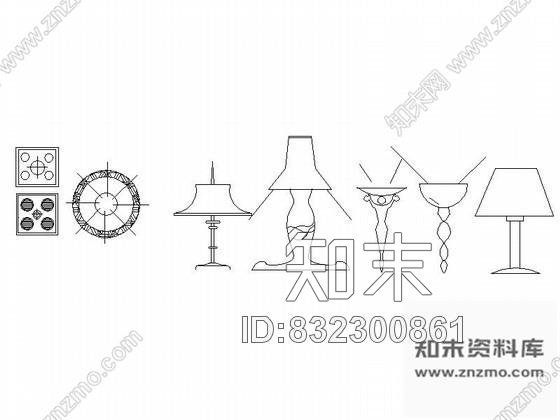 图块/节点各式灯饰CAD图块下载施工图下载【ID:832300861】