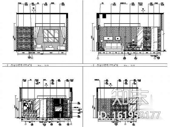 [重庆]现代简约酒店超级豪华套房室内设计施工图cad施工图下载【ID:161959177】