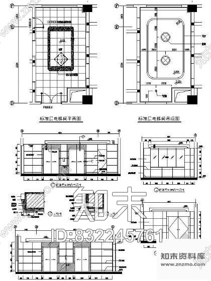 图块/节点病房大楼标准层电梯间详图施工图下载【ID:832245761】