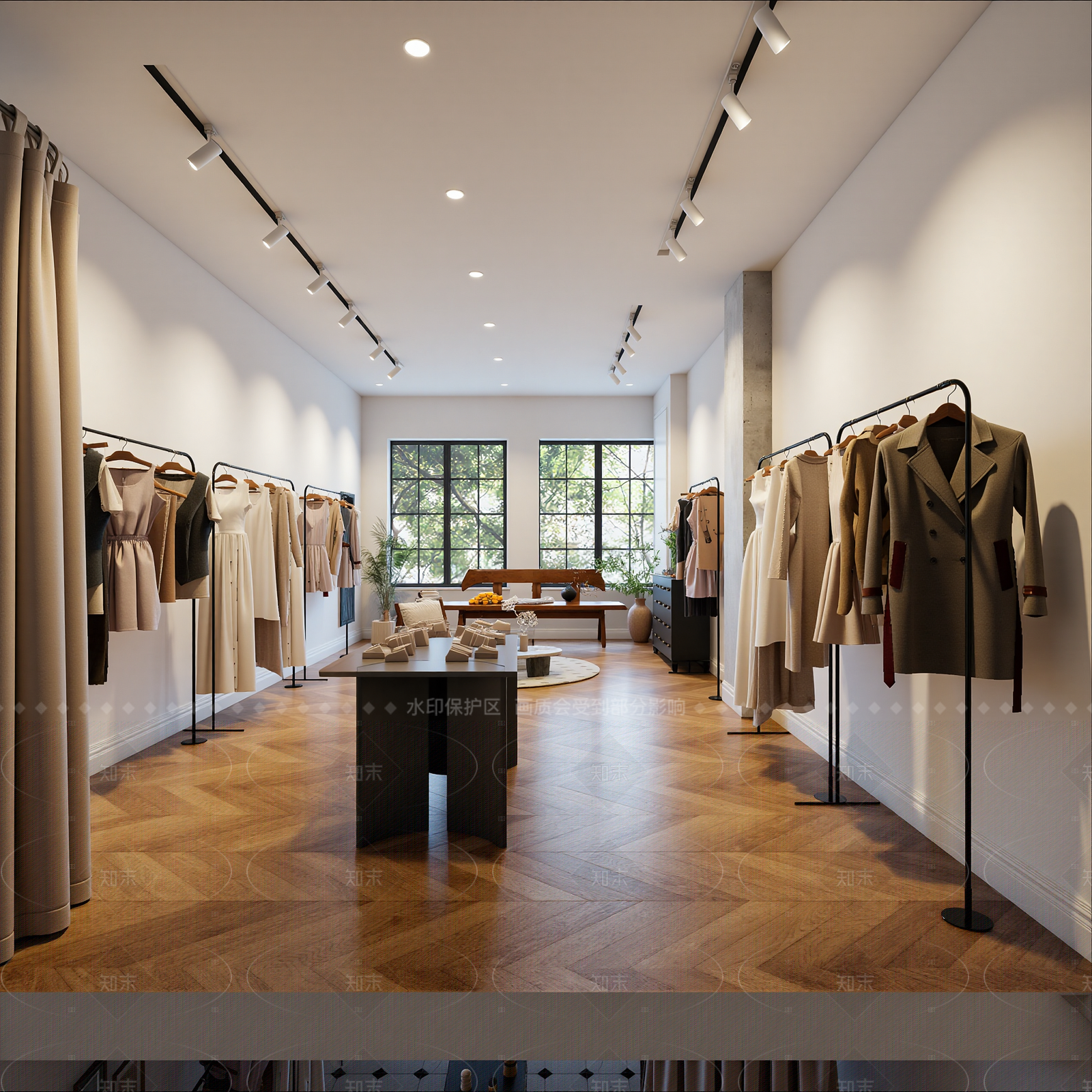 复古服装展厅3D模型下载【ID:1214974057】