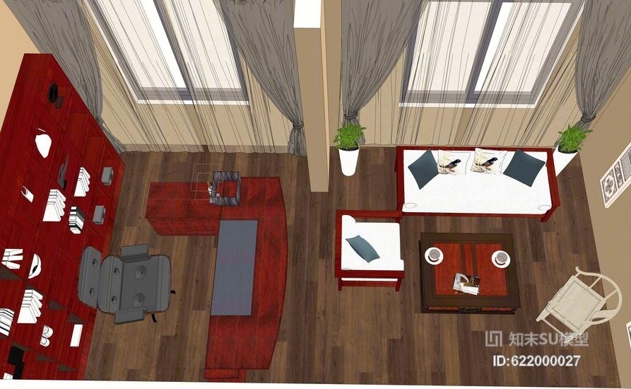 中式药房SU模型下载【ID:622000027】