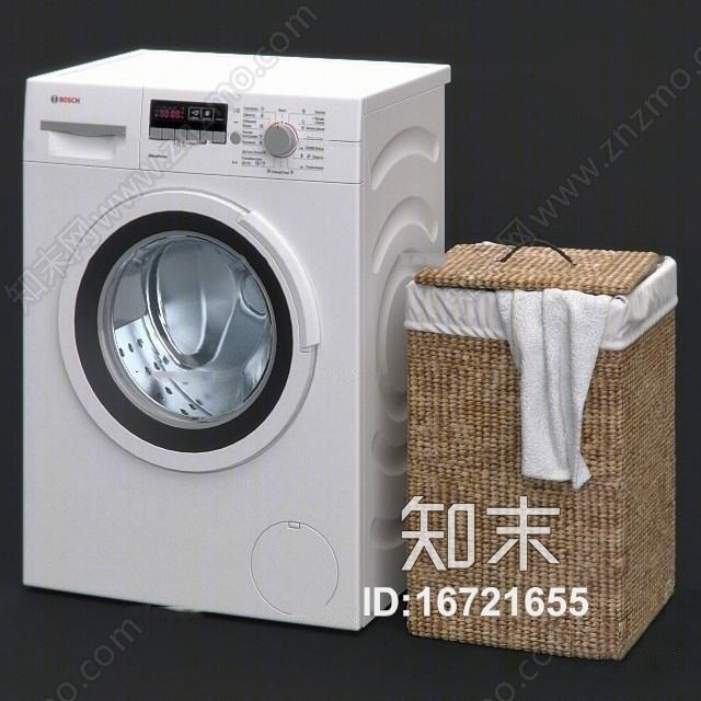 现代洗衣机3D模型下载【ID:16721655】