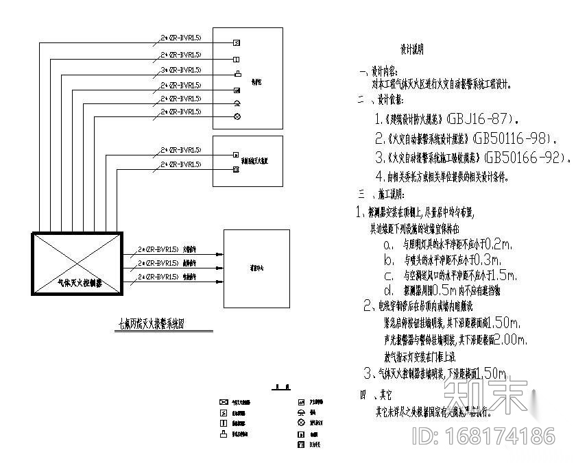 气体自动灭火系统图cad施工图下载【ID:168174186】