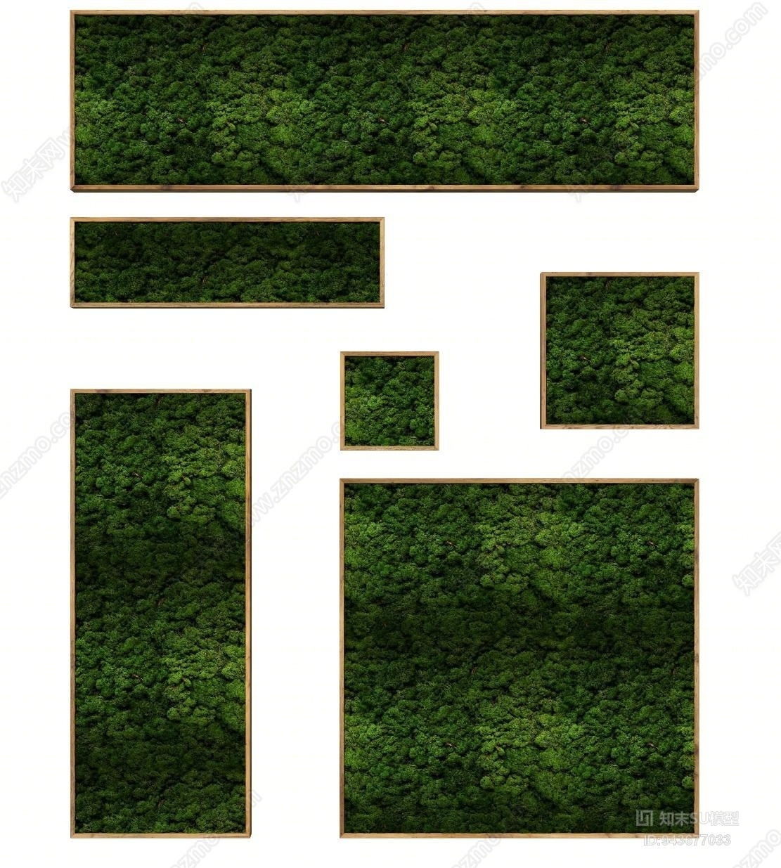 现代植物背景墙SU模型下载【ID:943677033】