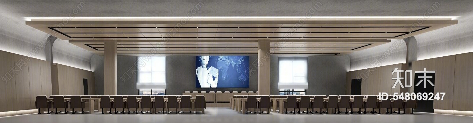 工业风报告厅3D模型下载【ID:548069247】