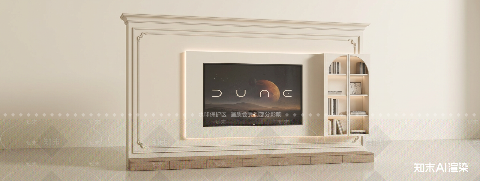 法式家居客厅3D模型渲染效果图