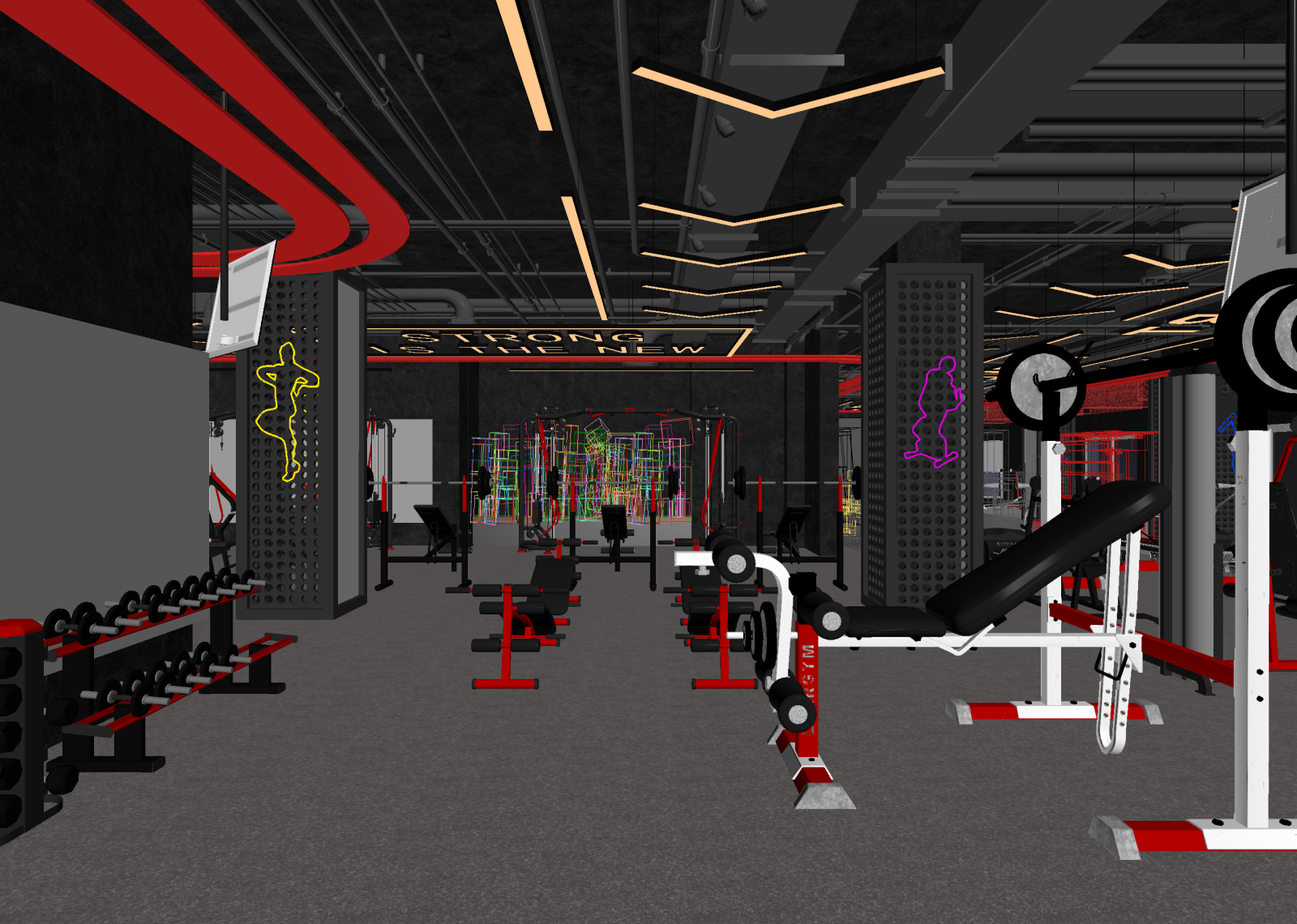 现代健身房3D模型下载【ID:1214840197】